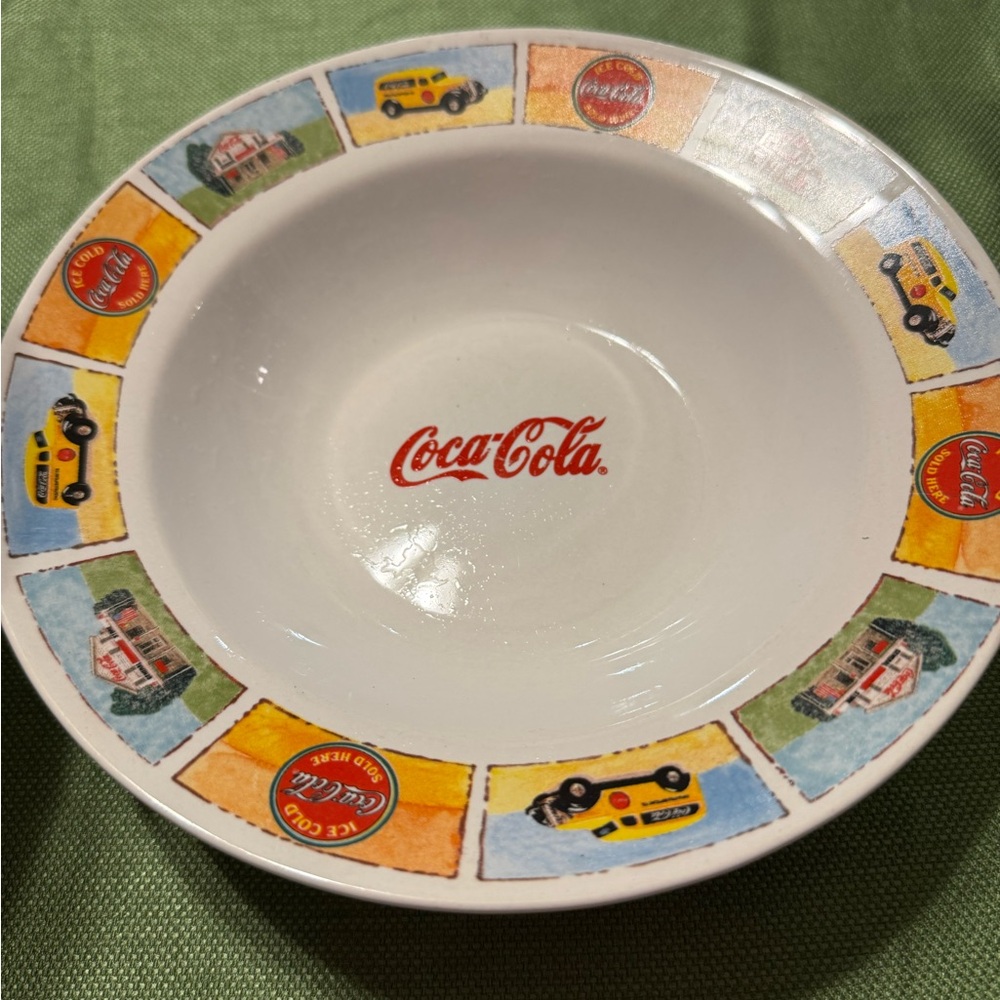 Vintage Gibson Coca Cola  Bowl with Red and Yellow Accents